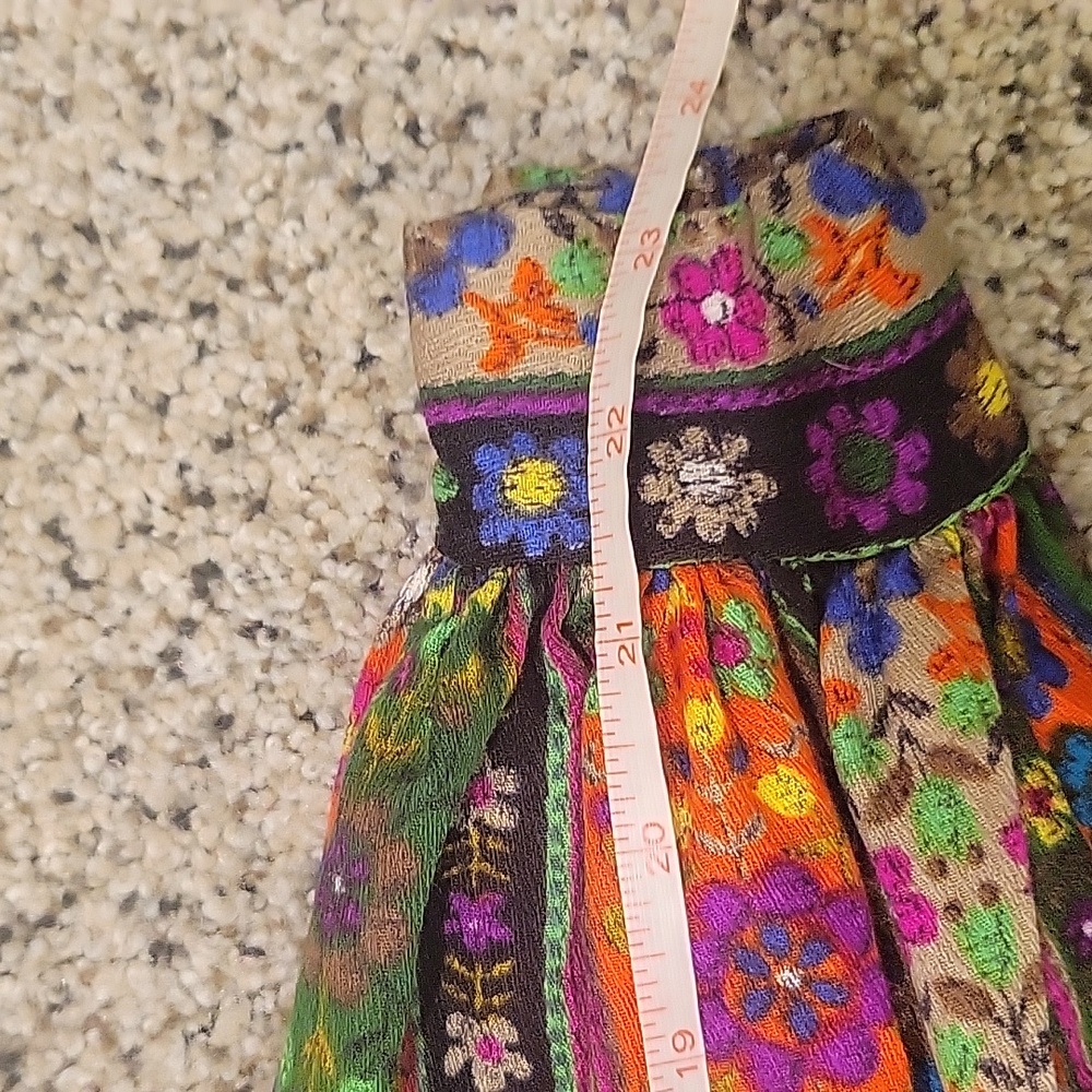 Vibtage Retro Psychedelic 60's 70's Button Down Collared Dress Flower Small XS - Picture 10 of 11